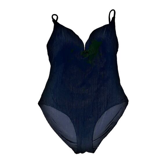 Onia Gloria Black Ribbed Textured One-Piece Swimsuit size Large - Picture 6 of 14